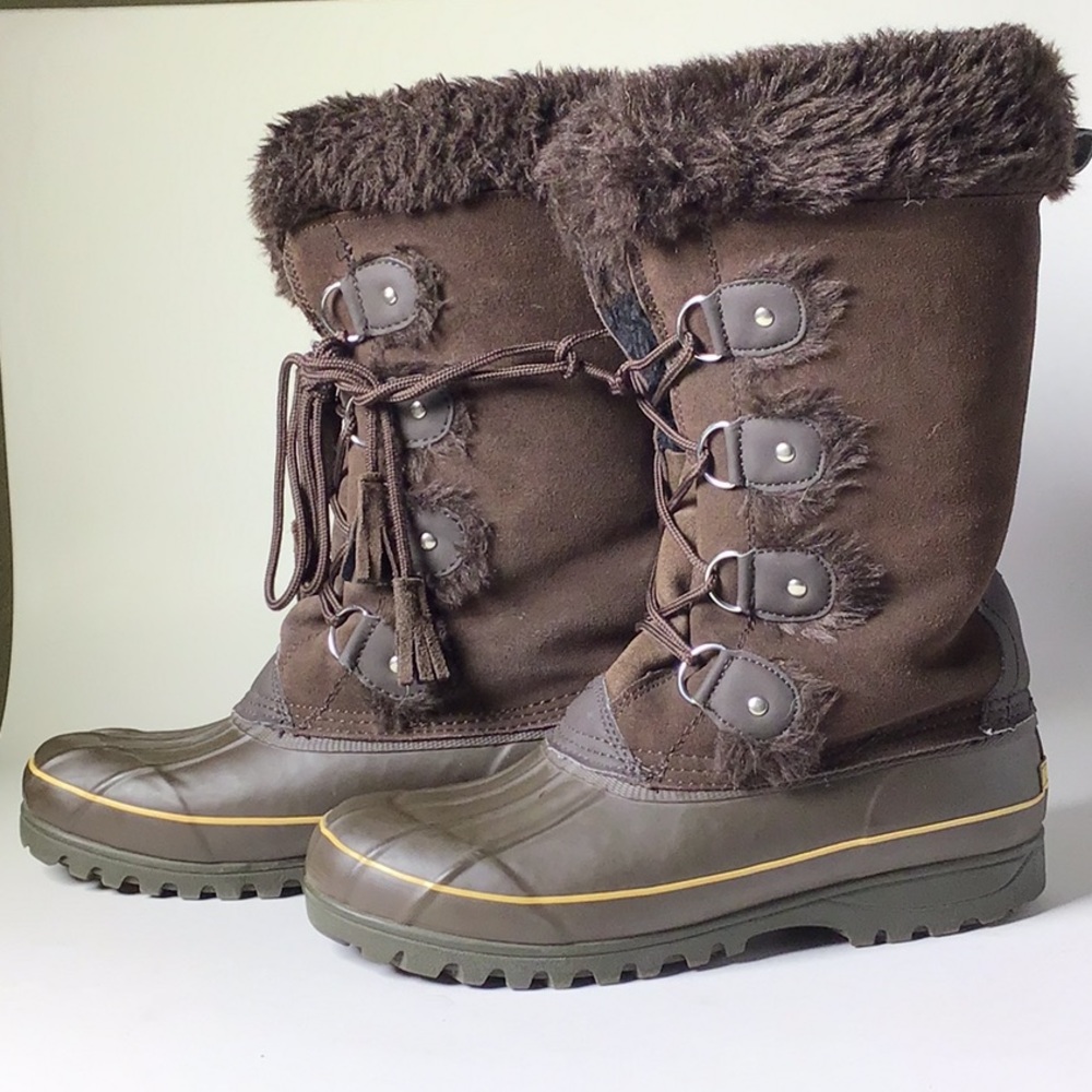 NWOT Size 10M Khombu Brown & Black Snow Boots